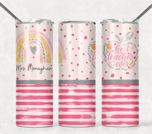 Load image into Gallery viewer, Custom Best Teacher Ever 20 oz Tumbler Sublimation Transfer