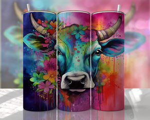 Bright cow Alcohol ink 20 oz Tumbler Sublimation Transfer