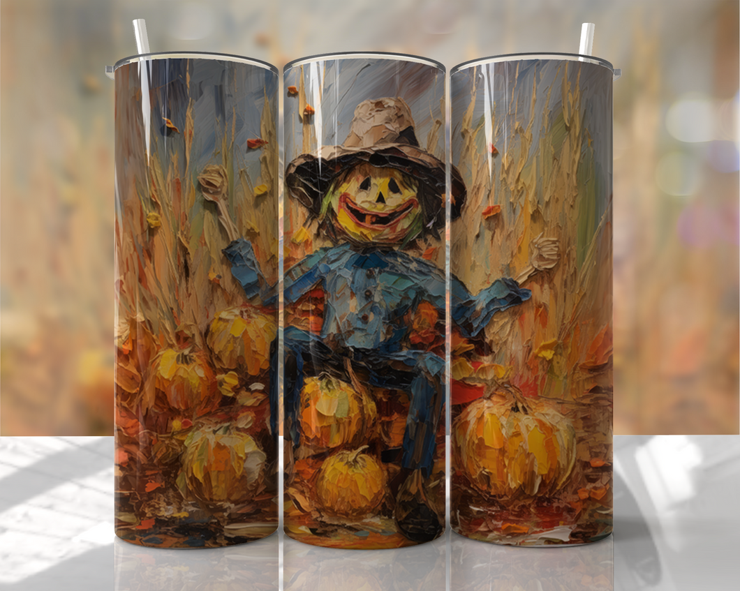 Fall Scarecrow 20 oz Tumbler Sublimation Transfer