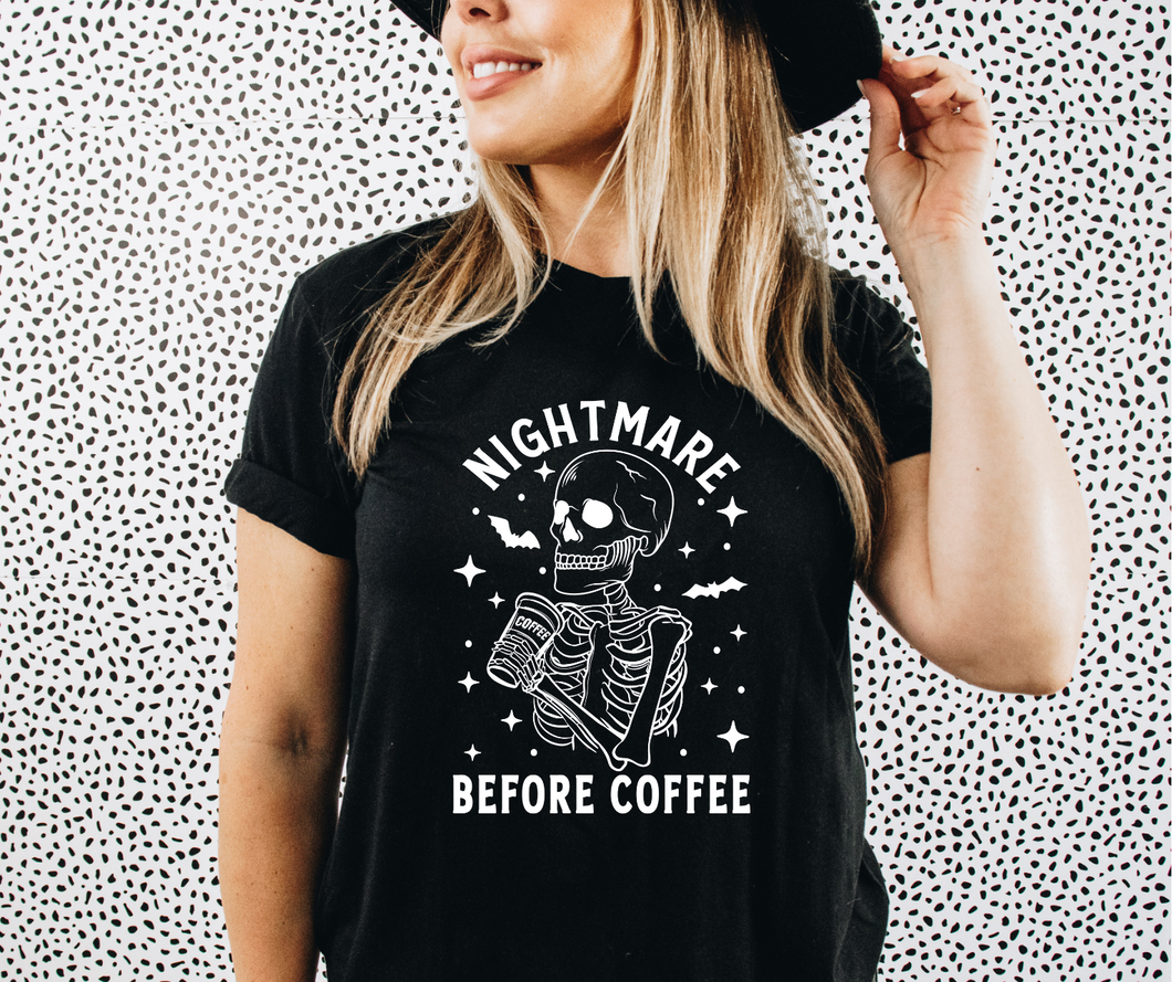 Nightmare before coffee Screen print - Low heat formula