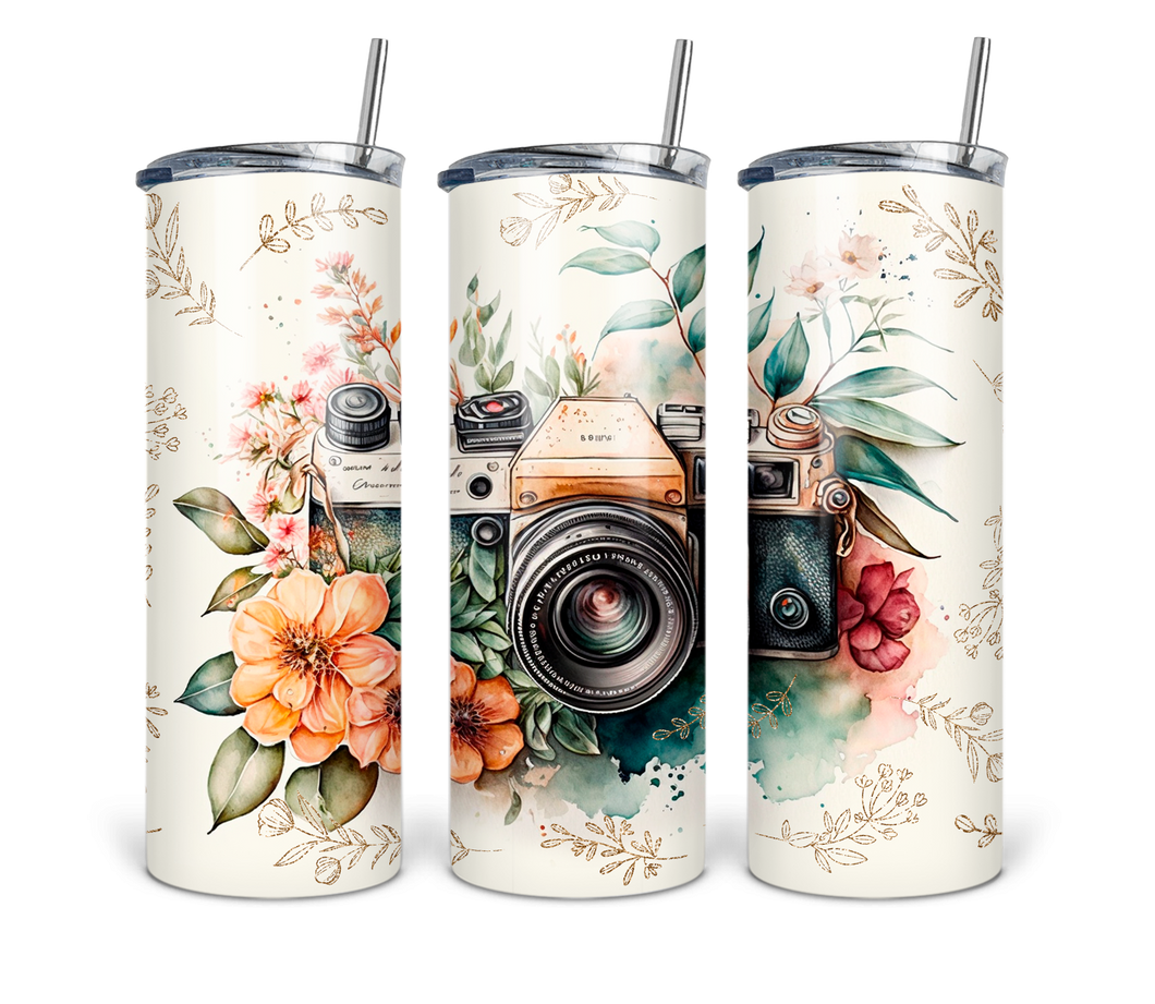 Camera Photographer 20 oz Tumbler Sublimation Transfer