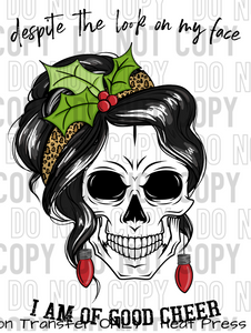 Female Skeleton Good Cheer Sublimation Transfer