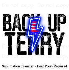 Back up terry neon bolt Sublimation Transfer