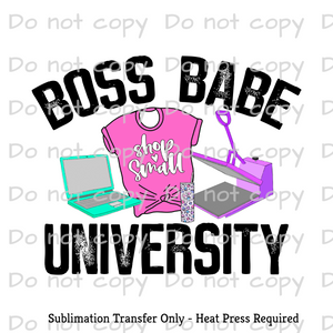 Boss babe university Sublimation Transfer
