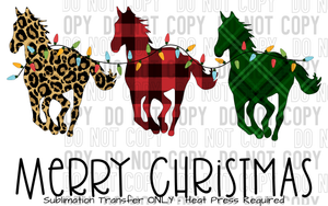 Merry Christmas Horse Trio Sublimation Transfer