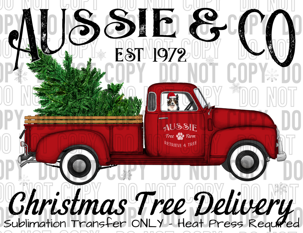 Aussie Christmas Tree Delivery Sublimation Transfer