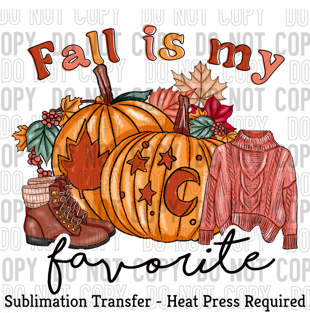 Fall is my favorite Sublimation Transfer