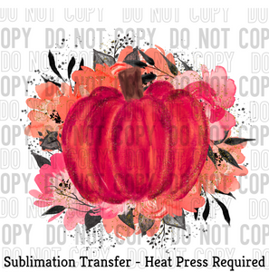 Floral Pumpkin Sublimation Transfer