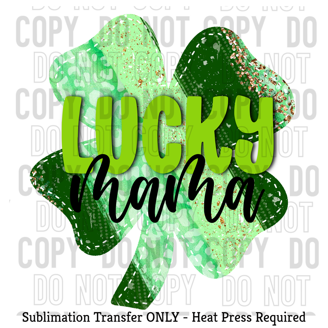 Lucky Mama Clover Sublimation Transfer