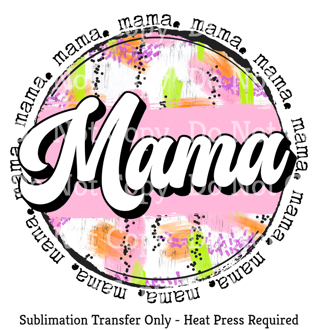 Mama Circle Halloween Sublimation Transfer