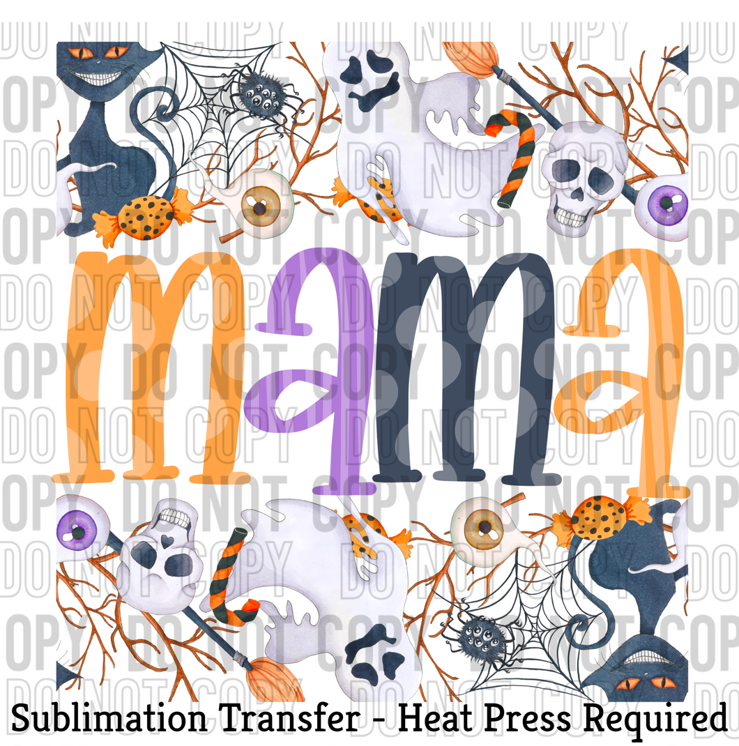 Mama Halloween Frame Sublimation Transfer