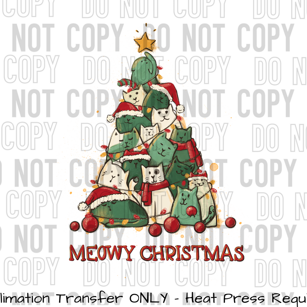 Meowy Christmas Sublimation Transfer