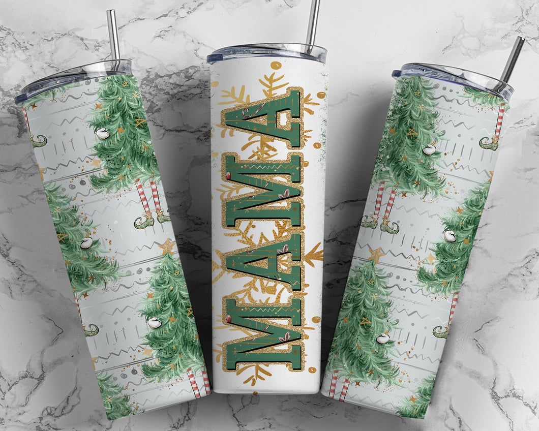 Mama Christmas Tree 20 oz Tumbler Sublimation Transfer