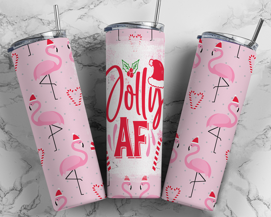 Flamingo Jolly AF 20 oz Tumbler Sublimation Transfer