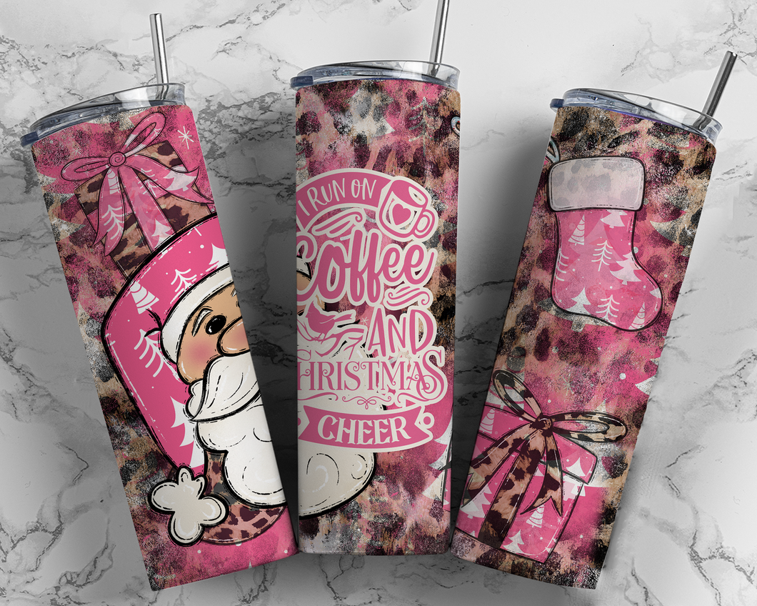 I run on coffee and Christmas cheer 20 oz Tumbler Sublimation Transfer