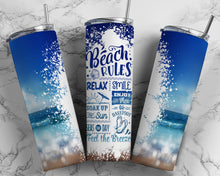 Load image into Gallery viewer, Beach Rules 20 oz Tumbler Sublimation Transfer
