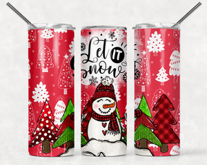 Let it Snow 20 oz Tumbler Sublimation Transfer