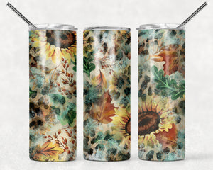 Fall Sunflower Print 20 oz Tumbler Sublimation Transfer
