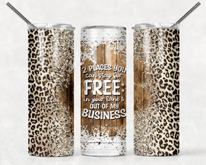 2 places you can stay for free 20 oz Tumbler Sublimation Transfer