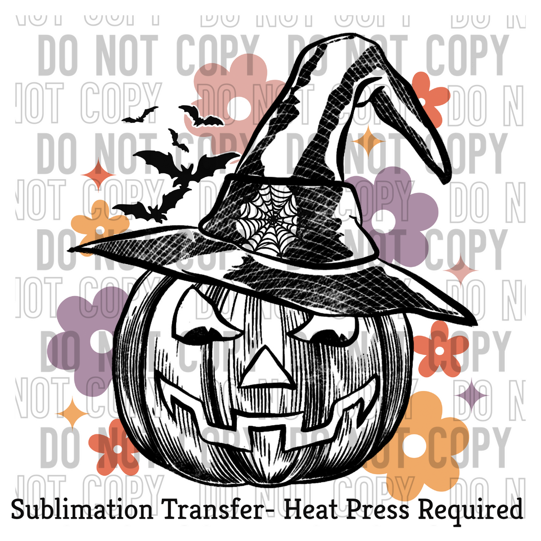 Retro Pumpkin Multi-Color Sublimation Transfer