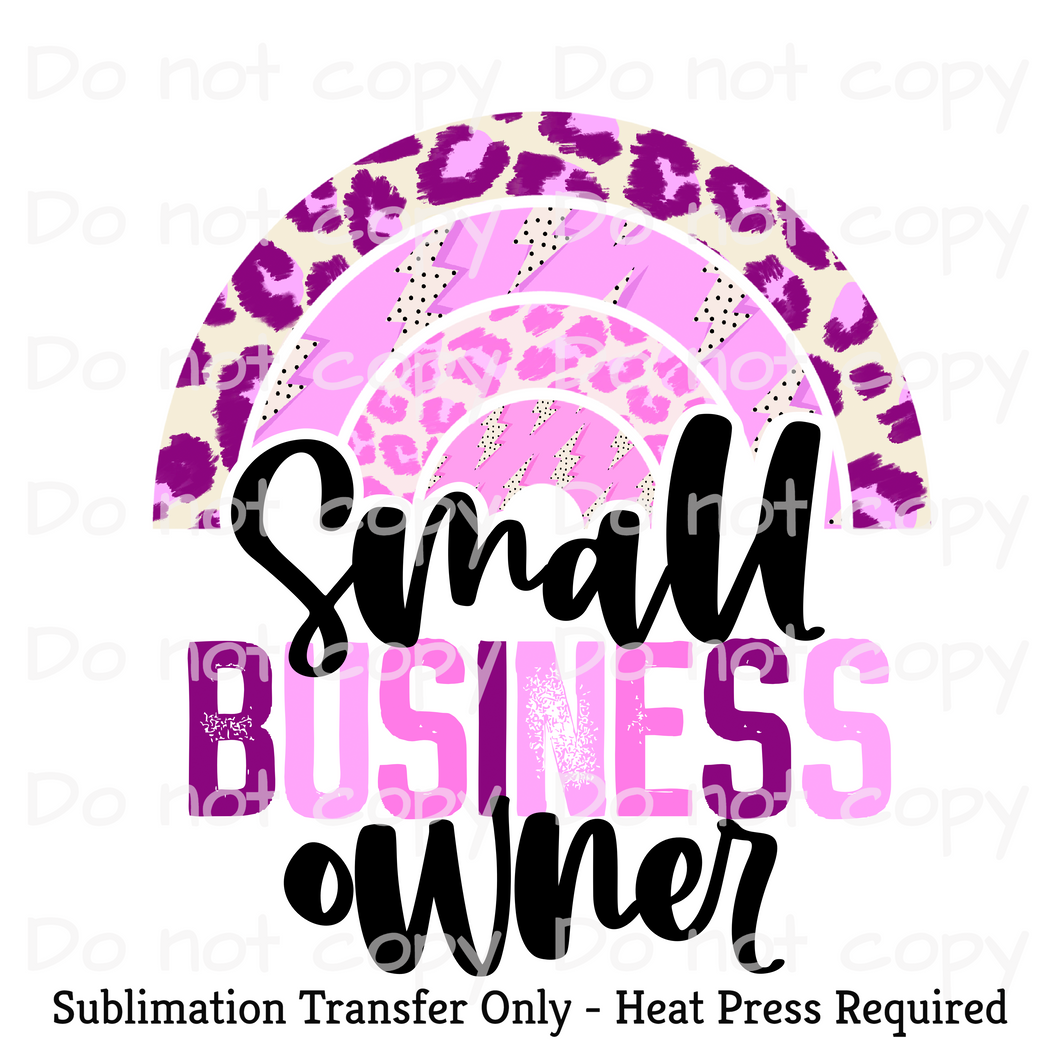 Small Business Owner Leopard Rainbow Sublimation Transfer