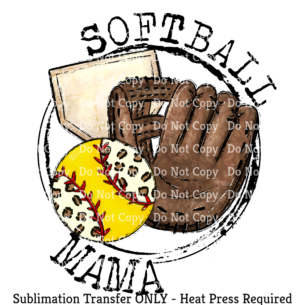 Softball Mama Sublimation Transfer