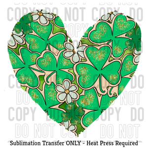 St Patricks day heart Sublimation Transfer