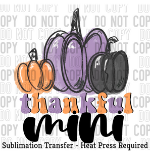 Thankful Mini Pumpkins Sublimation Transfer