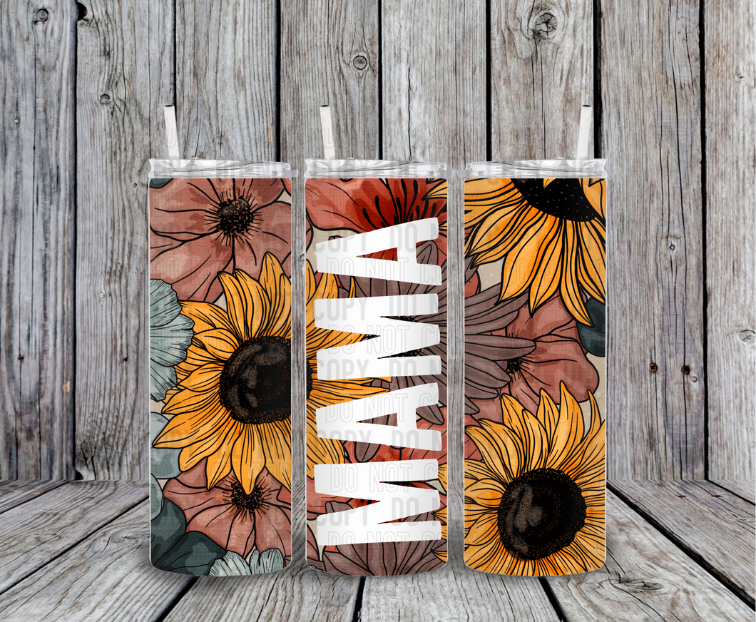 Floral Mama 20 oz Tumbler Sublimation Transfer