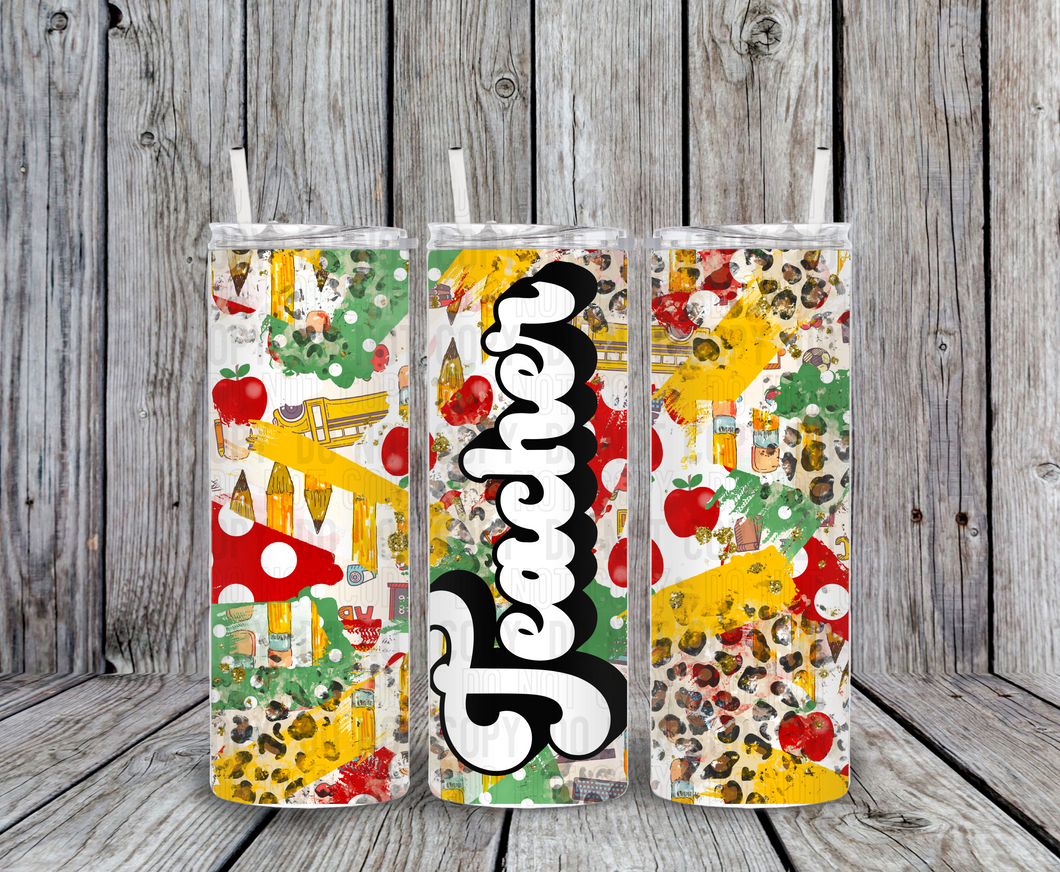 Teacher 20 oz Tumbler Sublimation Transfer