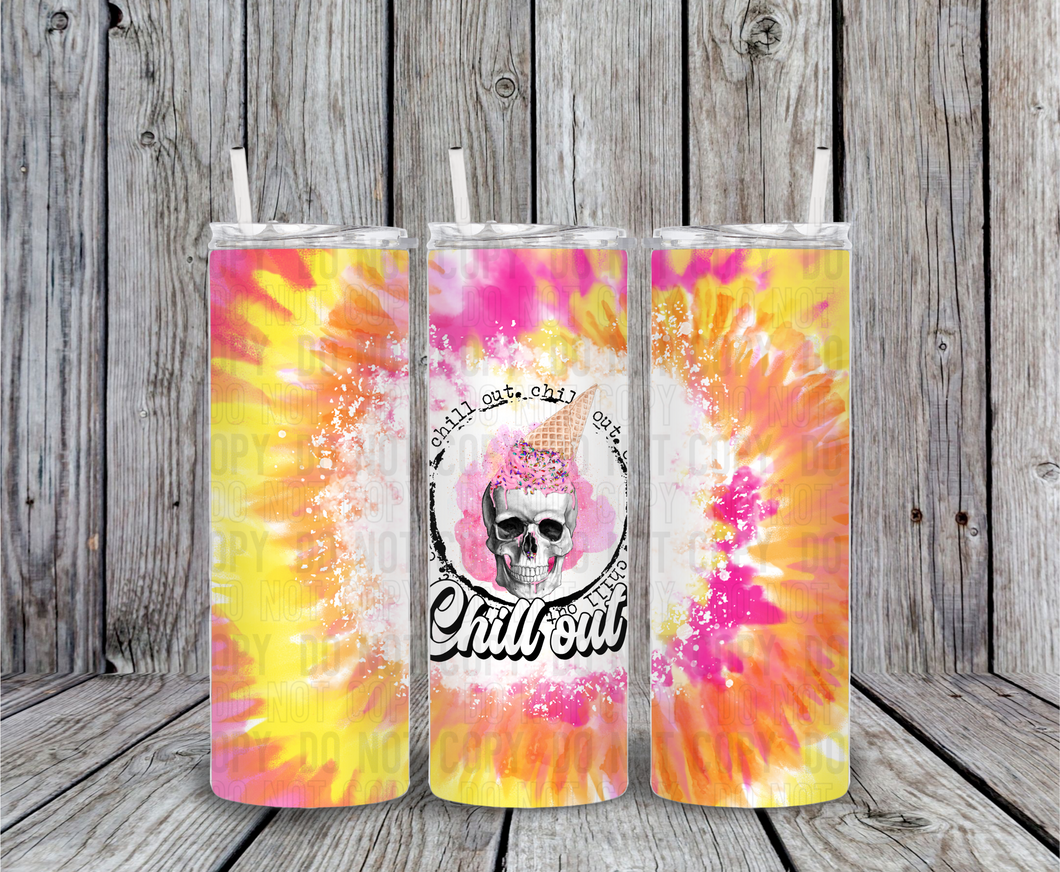 Chill Out 20 oz Tumbler Sublimation Transfer