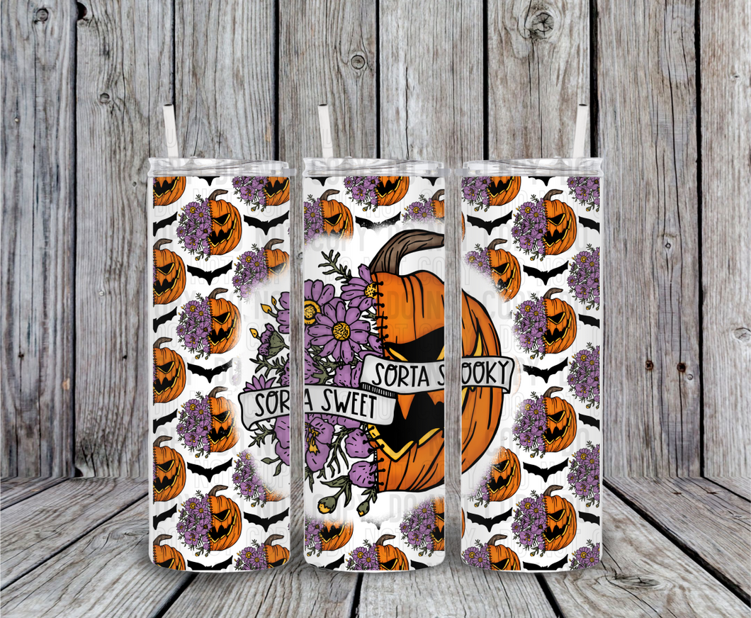 Sorta Sweet  Sorta Spooky 20 oz Tumbler Sublimation Transfer