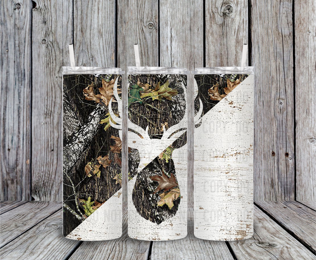 Deer Hunting Camo 20 oz Tumbler Sublimation Transfer