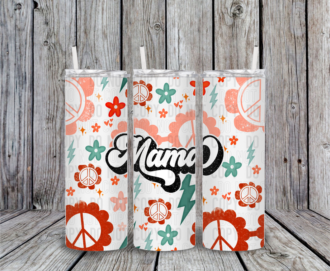 Mama Retro Bolt 20 oz Tumbler Sublimation Transfer