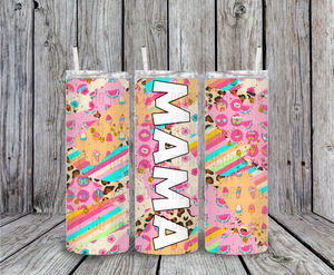 Mama Summer Brush 20 oz Tumbler Sublimation Transfer