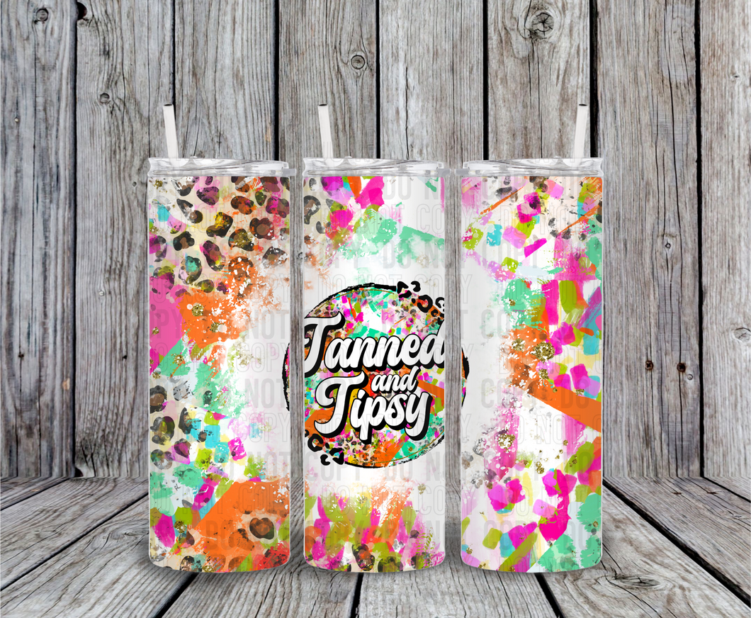 Tanned and Tipsy 20 oz Tumbler Sublimation Transfer