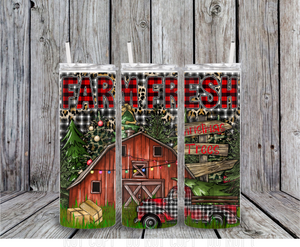 Farm Fresh Trees 20 oz Tumbler Sublimation Transfer