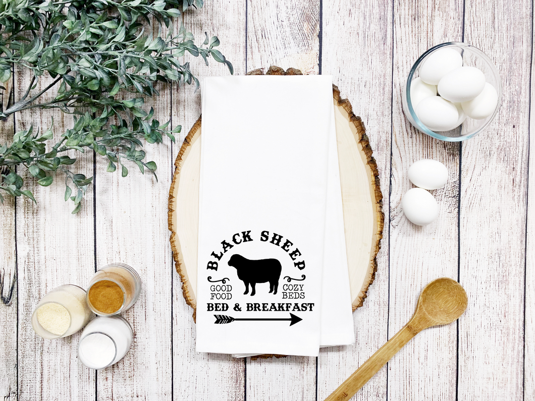 Black sheep Bed and Breakfast Dish Towel Screen print - Low heat formula