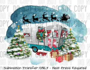 Christmas Camper Trailer Sublimation Transfer