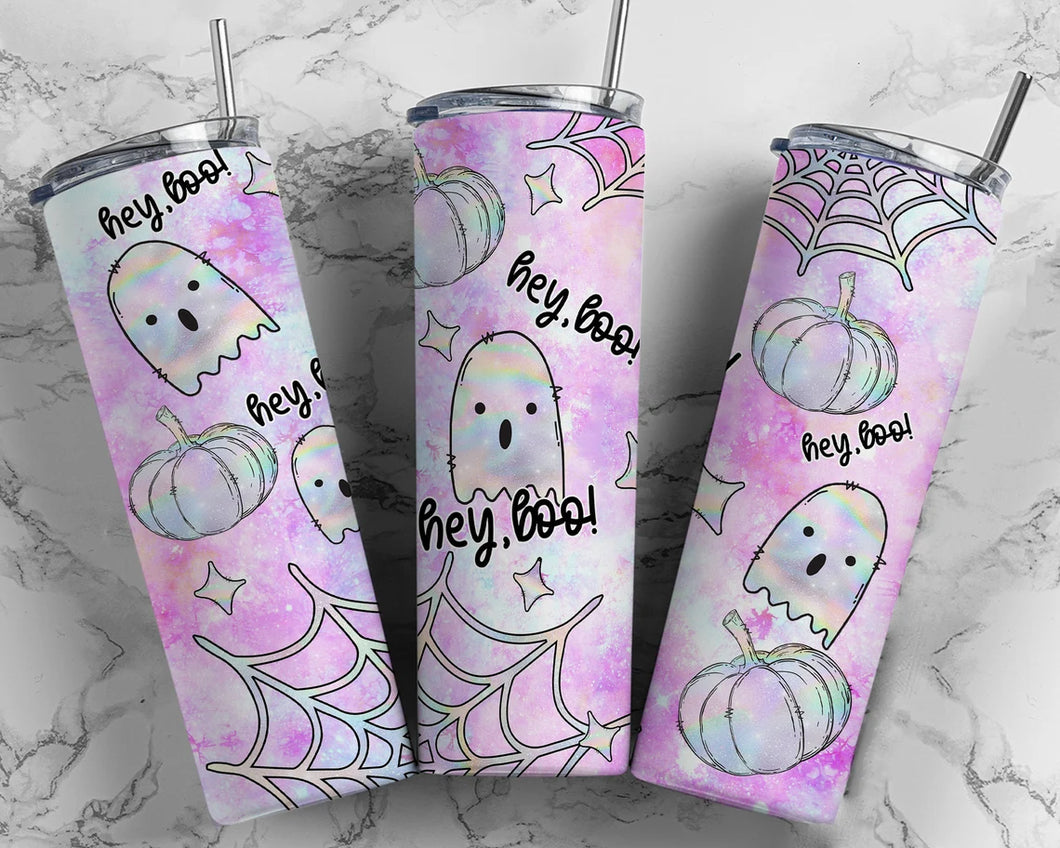 Hey boo Pastel 20 oz Tumbler Sublimation Transfer