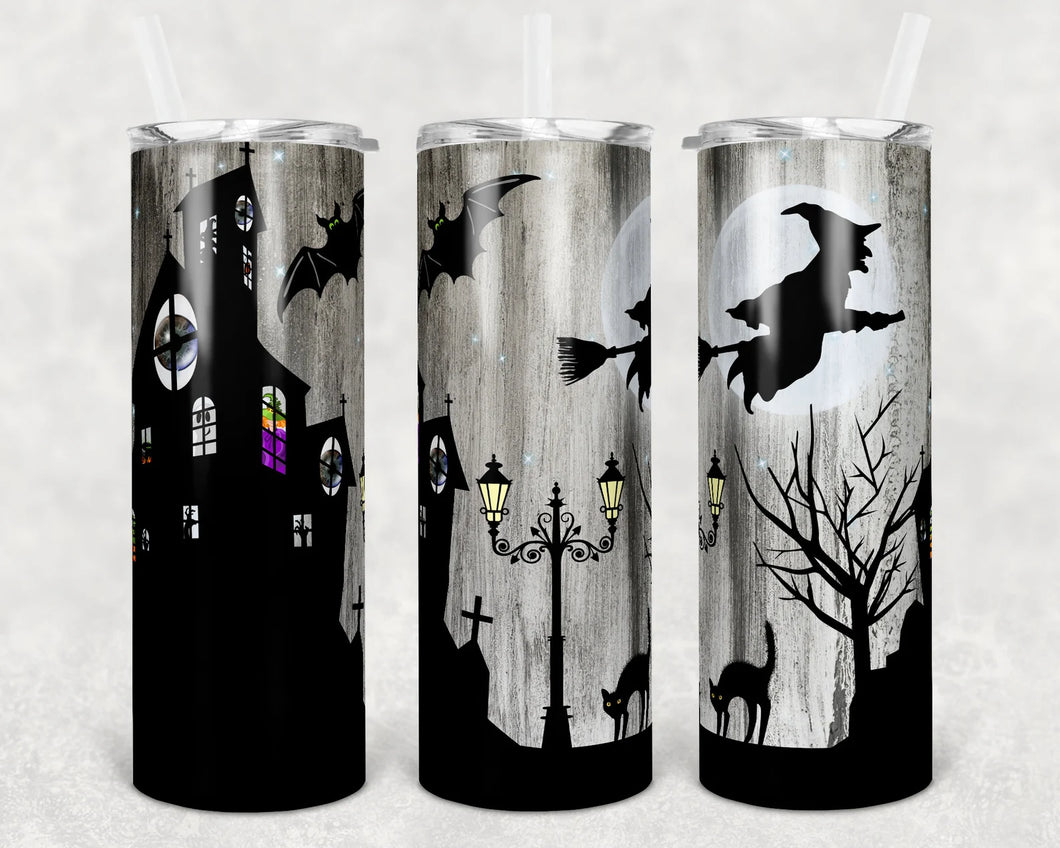 Haunted House 20 oz Tumbler Sublimation Transfer