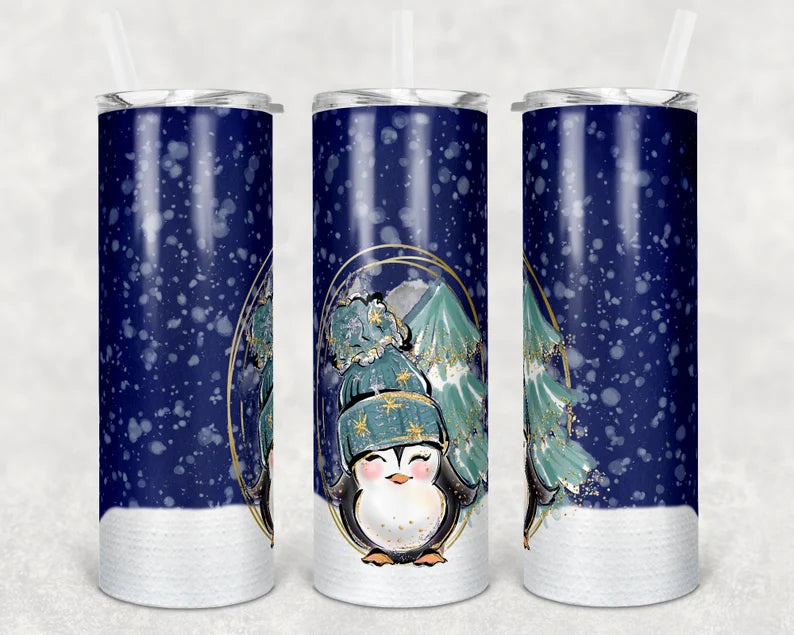 Christmas Penguin 20 oz Tumbler Sublimation Transfer