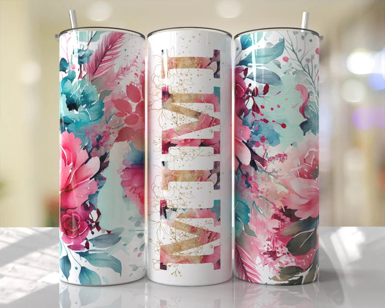 Floral Mimi 20 oz Tumbler Sublimation Transfer