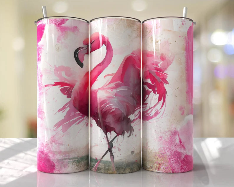 Flamingo 20 oz Tumbler Sublimation Transfer
