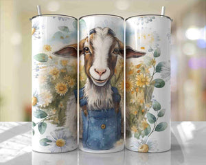 Goat in overalls 20 oz Tumbler Sublimation Transfer