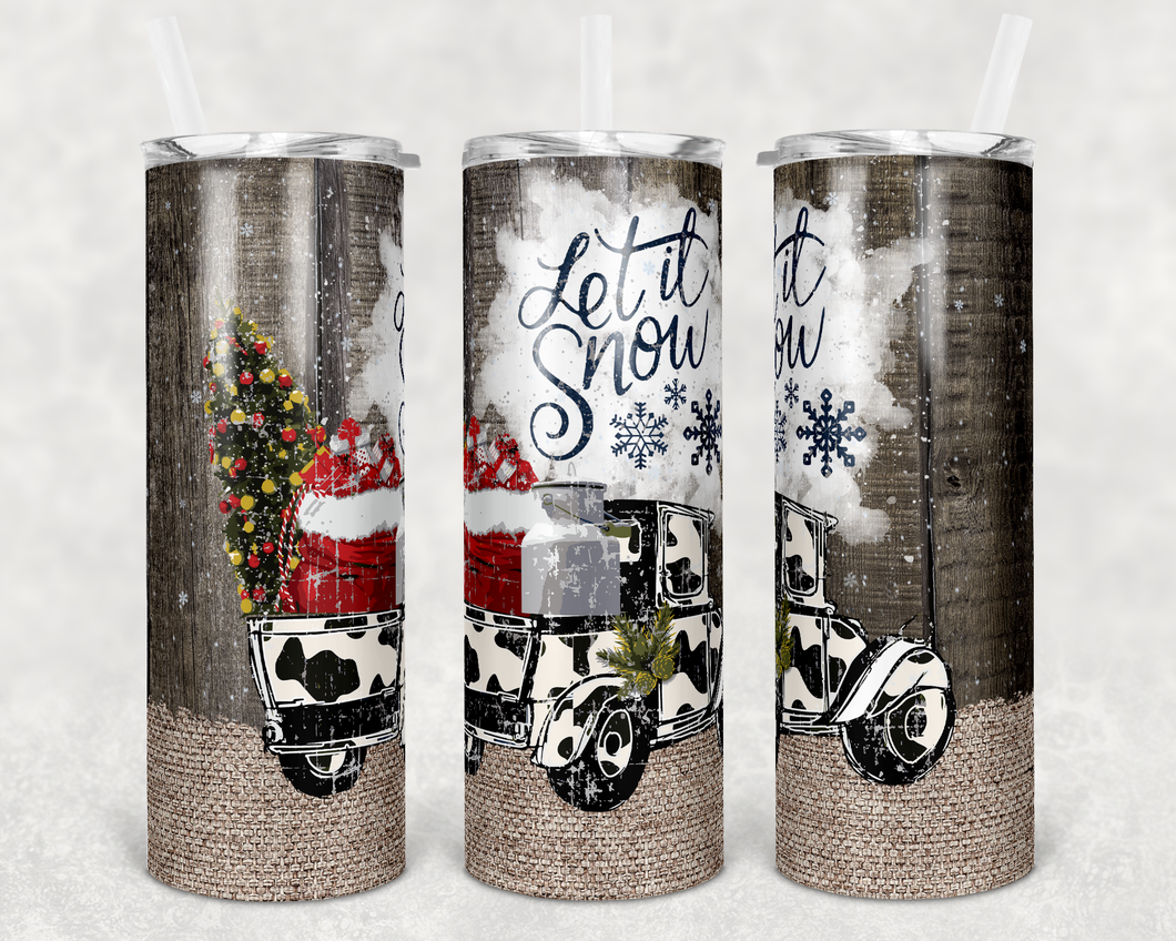 Let it Snow 20 oz Tumbler Sublimation Transfer