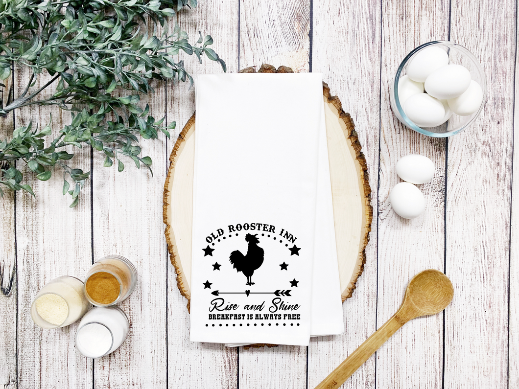 Old Rooster Inn Dish Towel Screen print - Low heat formula