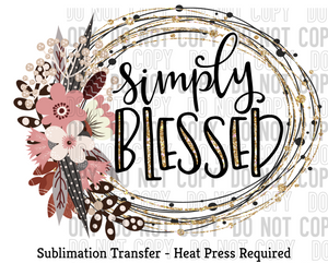 Simply Blessed Sublimation Transfer