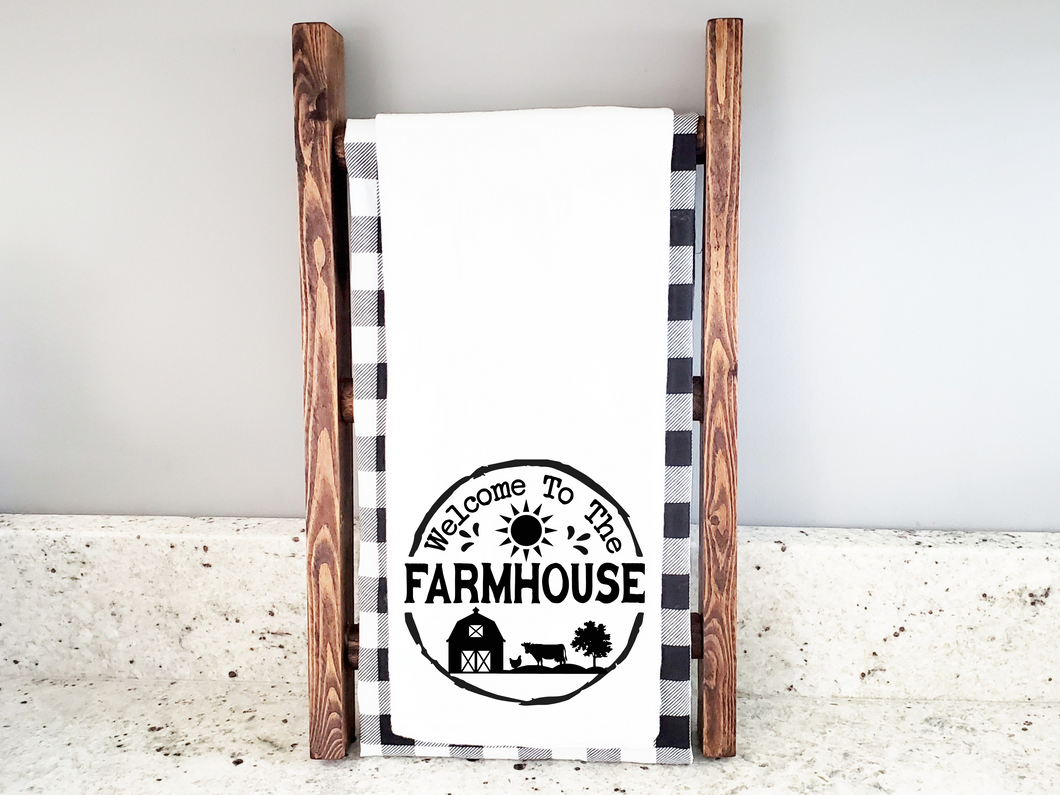 Welcome to the Farmhouse Towel Transfer Screen print - Low heat formula